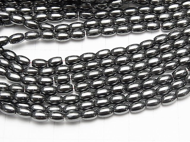 [Video] Magnetic!  1strand $3.79! Hematite  Rice 6x4mm x4mm  1strand beads (aprx.15inch/38cm)