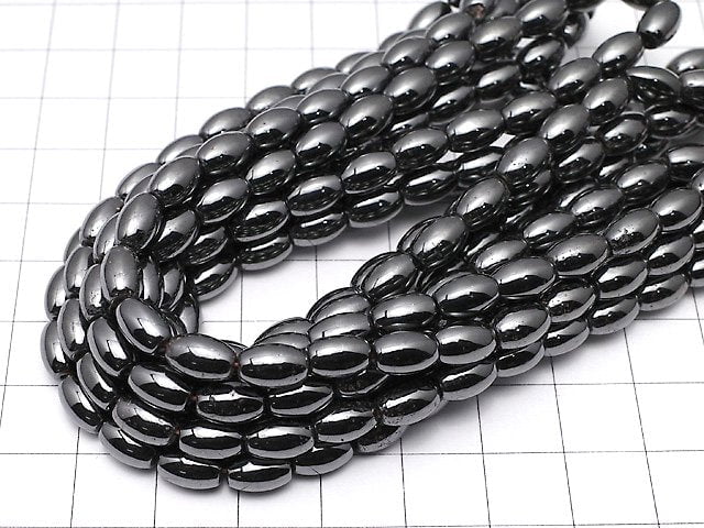 Magnetic!  Hematite  Rice 8x5x5mm 1strand beads (aprx.15inch/38cm)