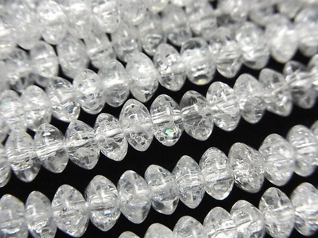 Cracked Crystal, Roundel Gemstone Beads
