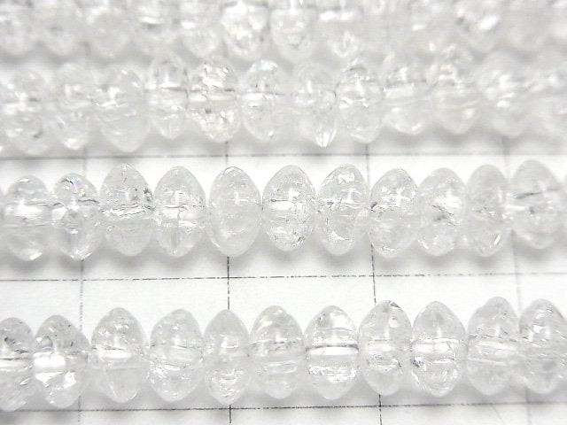 [Video]Cracked Crystal Roundel 6x6x3mm half or 1strand beads (aprx.15inch/38cm)