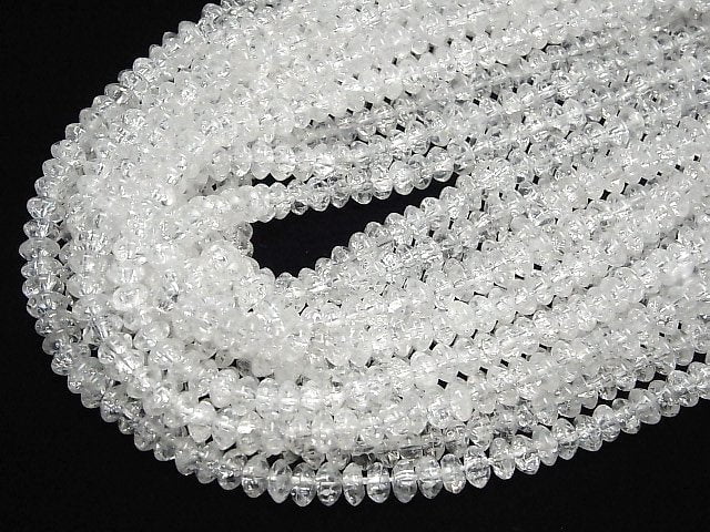 [Video]Cracked Crystal Roundel 6x6x3mm half or 1strand beads (aprx.15inch/38cm)