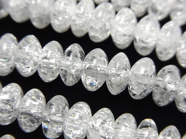 Cracked Crystal, Roundel Gemstone Beads