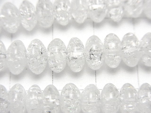 [Video]Cracked Crystal Roundel 8x8x4mm half or 1strand beads (aprx.15inch/38cm)