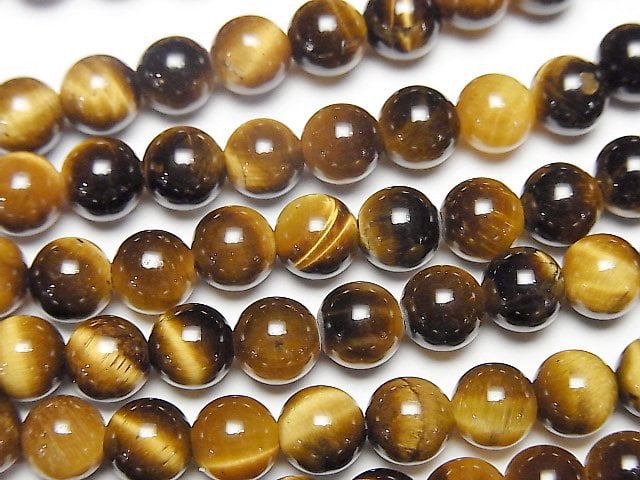 Round, Tiger's Eye Gemstone Beads