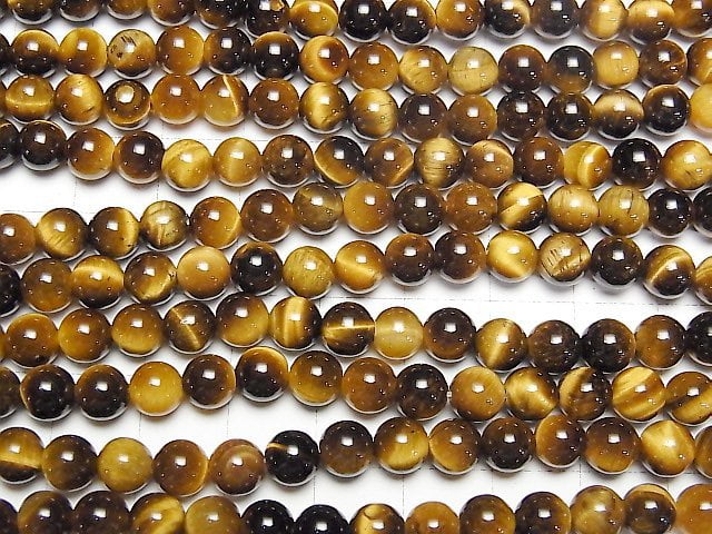 [Video]Yellow Tiger's Eye AA++ Round 6mm 1strand beads (aprx.15inch/37cm)