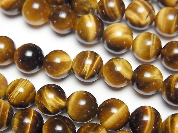 Round, Tiger's Eye Gemstone Beads