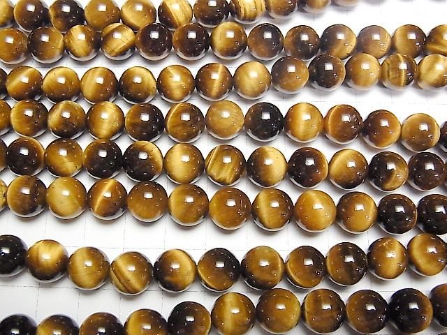 [Video] Yellow Tiger's Eye AA++ Round 10mm half or 1-strand beads (approx. 14 inches/34 cm)
