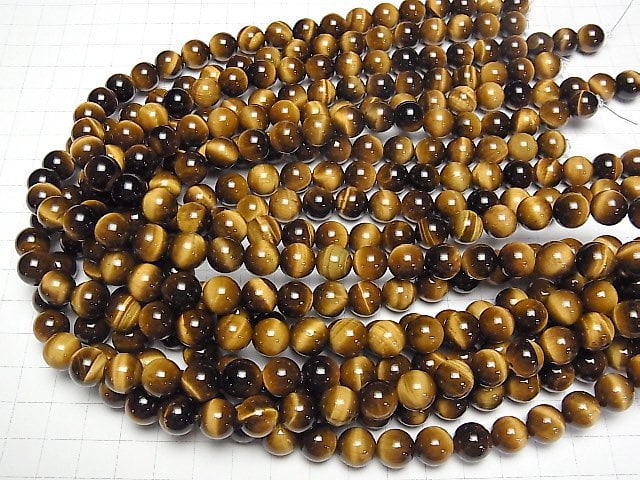 [Video]Yellow Tiger's Eye AA++ Round 10mm half or 1strand beads (aprx.15inch/37cm)