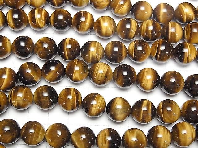 [Video] Yellow Tiger's Eye AA++ Round 12mm half or 1strand beads (aprx.14inch/34cm)