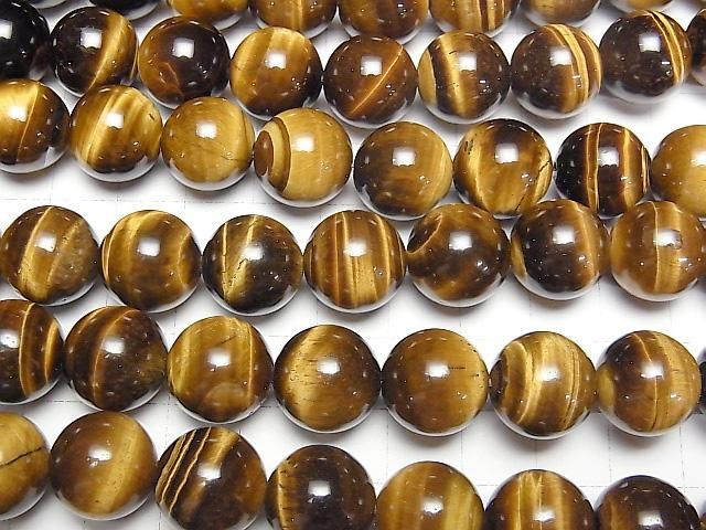 [Video] Yellow Tiger's Eye AA++ Round 14mm half or 1strand beads (aprx.15inch/36cm)