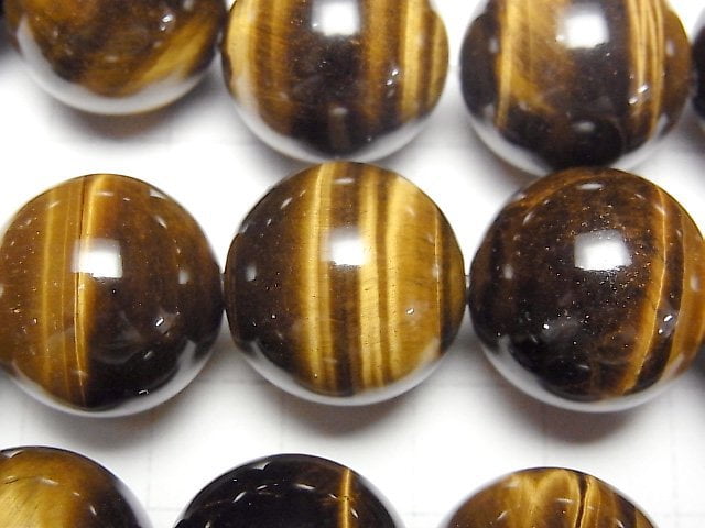 [Video] Yellow Tiger's Eye AA++ Round 18mm half or 1strand beads (aprx.15inch/36cm)