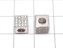 Metal Parts Cube 7 x 7 x 7 mm Silver Color (with CZ) 1 pc $4.19!