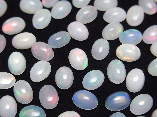 [Video]High Quality Ethiopian Opal AAA- Oval Cabochon 7x5mm 5pcs