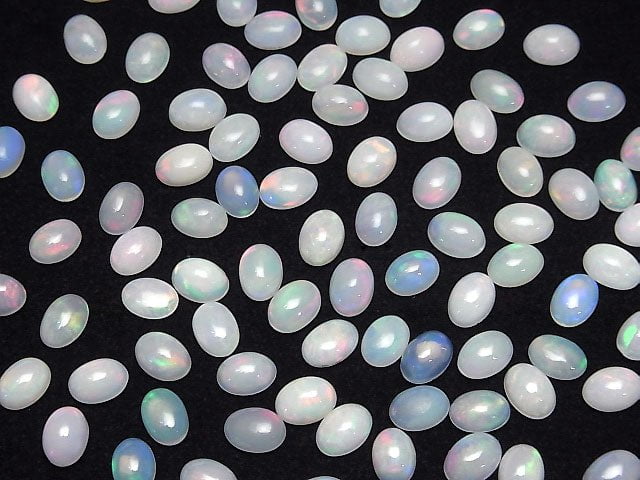[Video]High Quality Ethiopian Opal AAA- Oval Cabochon 7x5mm 5pcs