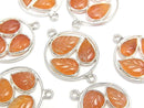 Bezel Setting, Carnelian, Leaf Gemstone Beads