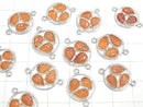 [Video] High Quality Carnelian AAA Bezel Setting Leaf motif 13-16 mm [Medium color] Both Side 1pc $5.79