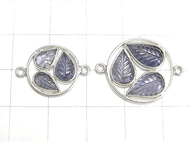 [Video] High Quality Iolite AAA Bezel Setting Leaf motif 13-18 mm Both Side 1pc $6.79