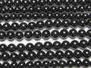 [Video] Black Tourmaline AAA Round 4mm half or 1strand beads (approx. 15 inches/38 cm)