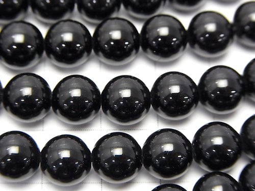 Black Tourmaline AAA Round 8mm half or 1strand beads (aprx.15inch/36cm)