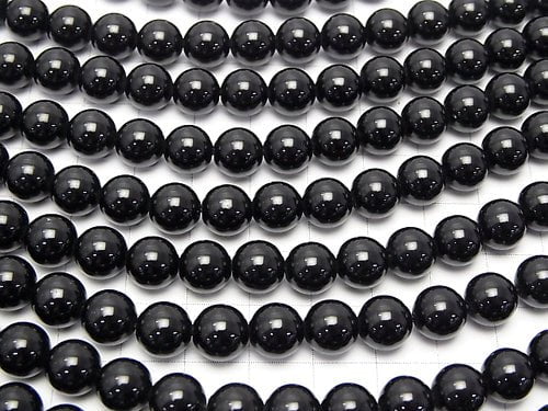 Black Tourmaline AAA Round 8mm half or 1strand beads (aprx.15inch/36cm)