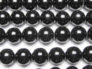 Black Tourmaline AAA Round 10mm half or 1-strand beads (approx. 15 inches/36 cm)