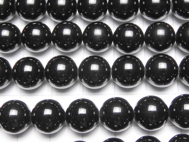 Black Tourmaline AAA Round 10 mm half or 1 strand beads (aprx.15 inch / 38 cm)