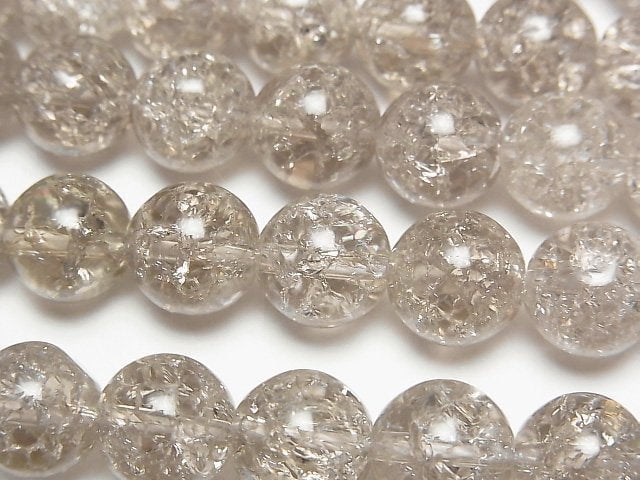 Crackle Smoky Quartz Round 10mm half or 1strand beads (aprx.15inch/37cm)