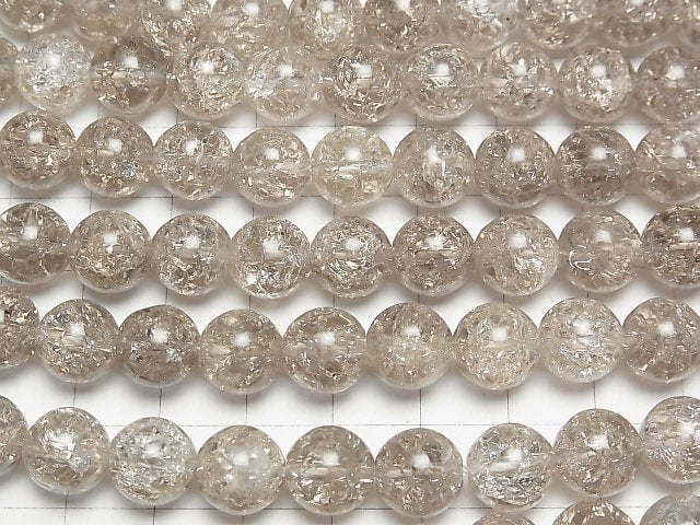 Crackle Smoky Quartz Round 10mm half or 1strand beads (aprx.15inch/37cm)