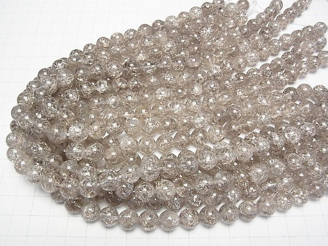 Crackle Smoky Quartz Round 10mm half or 1strand beads (aprx.15inch/37cm)