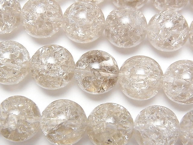 Crackle Smoky Quartz Round 12mm half or 1strand beads (aprx.15inch/37cm)