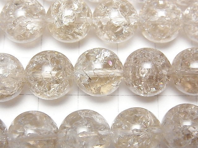 Crackle Smoky Quartz Round 12mm half or 1strand beads (aprx.15inch/37cm)