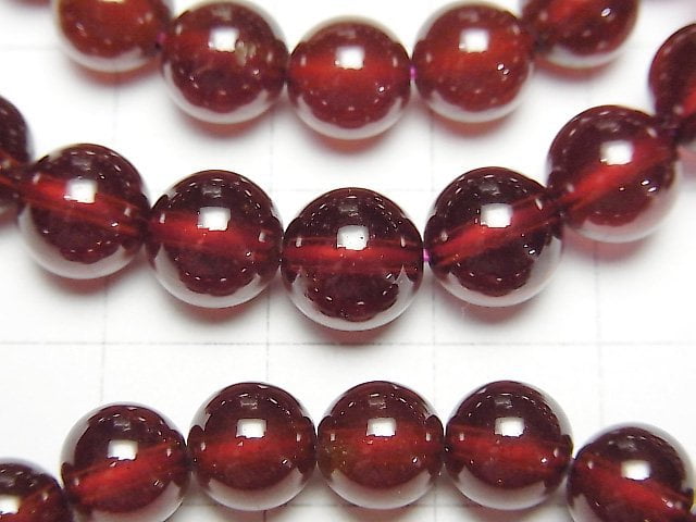 [Video]High Quality Hessonite Garnet AAA- Round 8mm Bracelet