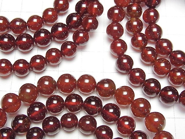 [Video]High Quality Hessonite Garnet AAA- Round 8mm Bracelet