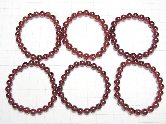 [Video]High Quality Hessonite Garnet AAA- Round 8mm Bracelet