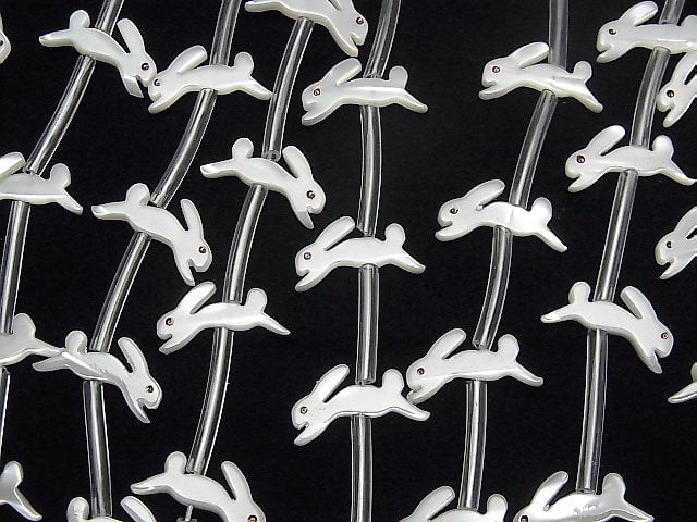 High quality Mother of Pearl MOP AAA White rabbit shape half or 1strand (Approx 18pcs )