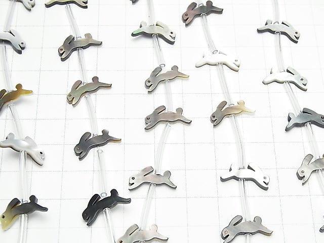 1strand $6.79! High Quality Black Shell (Black-lip Oyster) AAA Usagi Shape Black 1strand (Approx 18pcs)