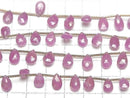 [Video] Unheated Pink Sapphire AA++ Pear Shape Faceted Briolette 1 Strand Beads (approx. 7 inches/18 cm)