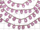 [Video] Unheated Pink Sapphire AA++ Pear Shape Faceted Briolette 1 Strand Beads (approx. 7 inches/18 cm)