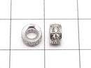 Metal Rondelle 6x6x3mm Silver (with CZ) 3pcs