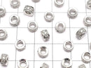 Metal Rondelle 6x6x3mm Silver (with CZ) 3pcs