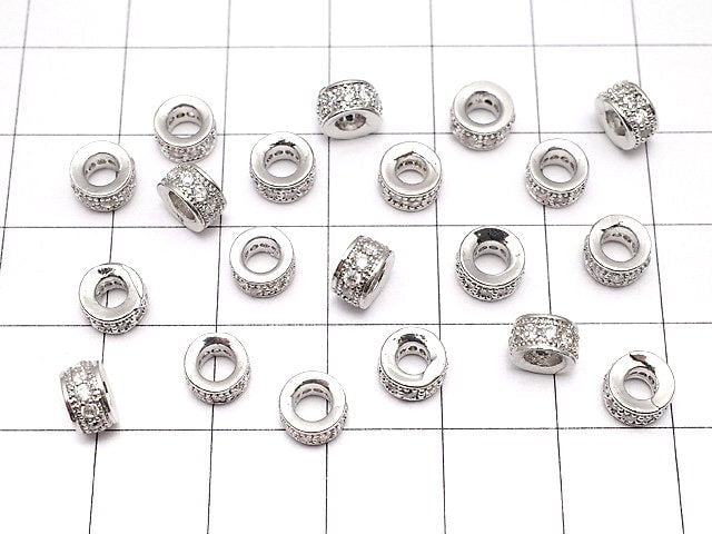 Metal Parts Roundel 6 x 6 x 4 mm Silver Color (with CZ) 3pcs $4.79!