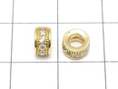 Metal Rondelle 6x6x3mm Gold (with CZ) 3pcs