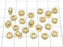 Metal Rondelle 6x6x3mm Gold (with CZ) 3pcs