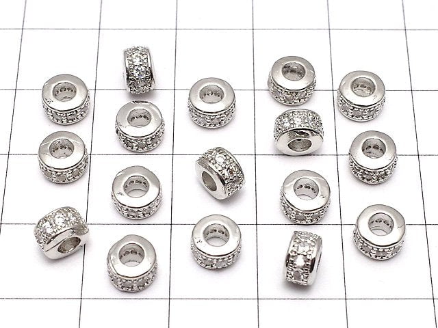 Metal Parts Roundel 6x6x3.5 Silver Color (with CZ) 3pcs $4.79!