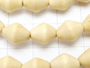 1strand $4.79! White Wood Faceted Rice 10x7x7mm 1strand beads (aprx.15inch / 38cm)
