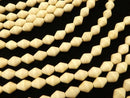 1strand $4.79! White Wood Faceted Rice 10x7x7mm 1strand beads (aprx.15inch / 38cm)