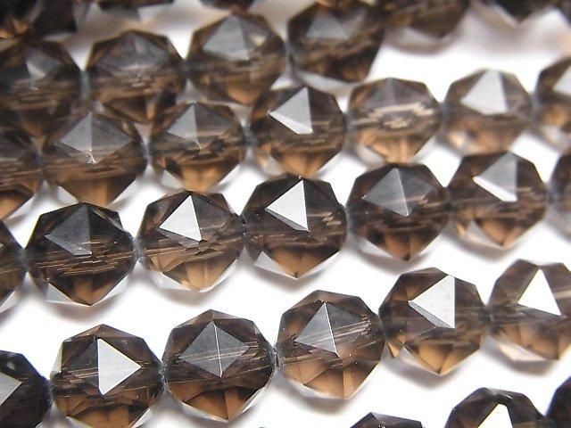 [Video] High Quality! Smoky Quartz AAA Star Faceted Round 8mm 1strand Beads (approx. 15 inches/36 cm)
