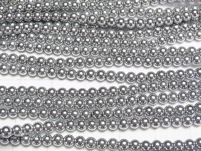 Hematite Round 3mm Silver coating 1strand beads (aprx.15inch / 38cm)