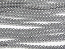 1strand $2.79! Hematite Round 3mm Silver coating 1strand beads (aprx.15inch / 38cm)