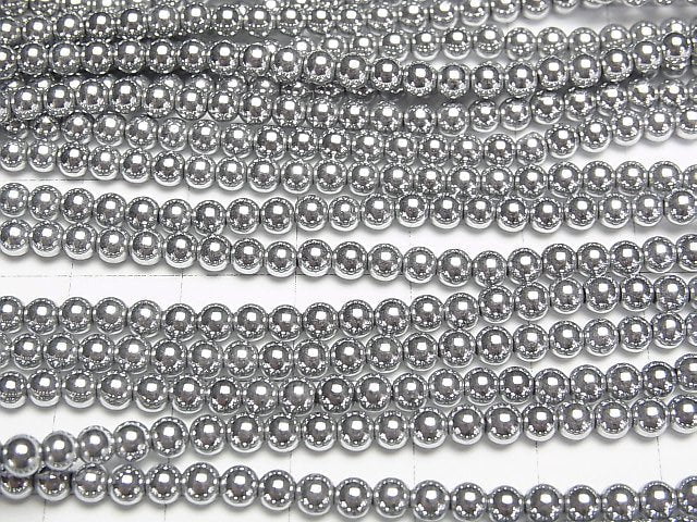 1strand $2.79! Hematite Round 3mm Silver coating 1strand beads (aprx.15inch / 38cm)